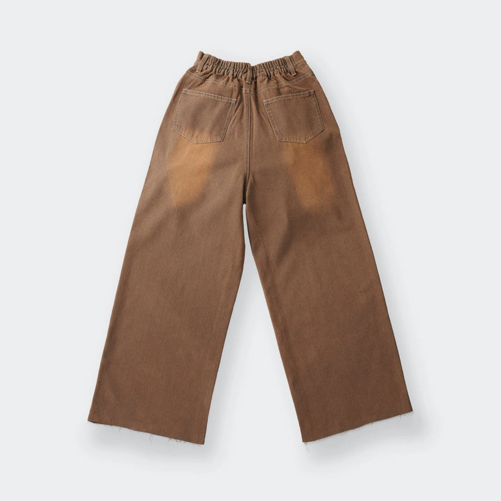 Vintage Caramel Brown Wide-Leg Pants – Style With a Story - SKU S287700000053001001 - Image 2