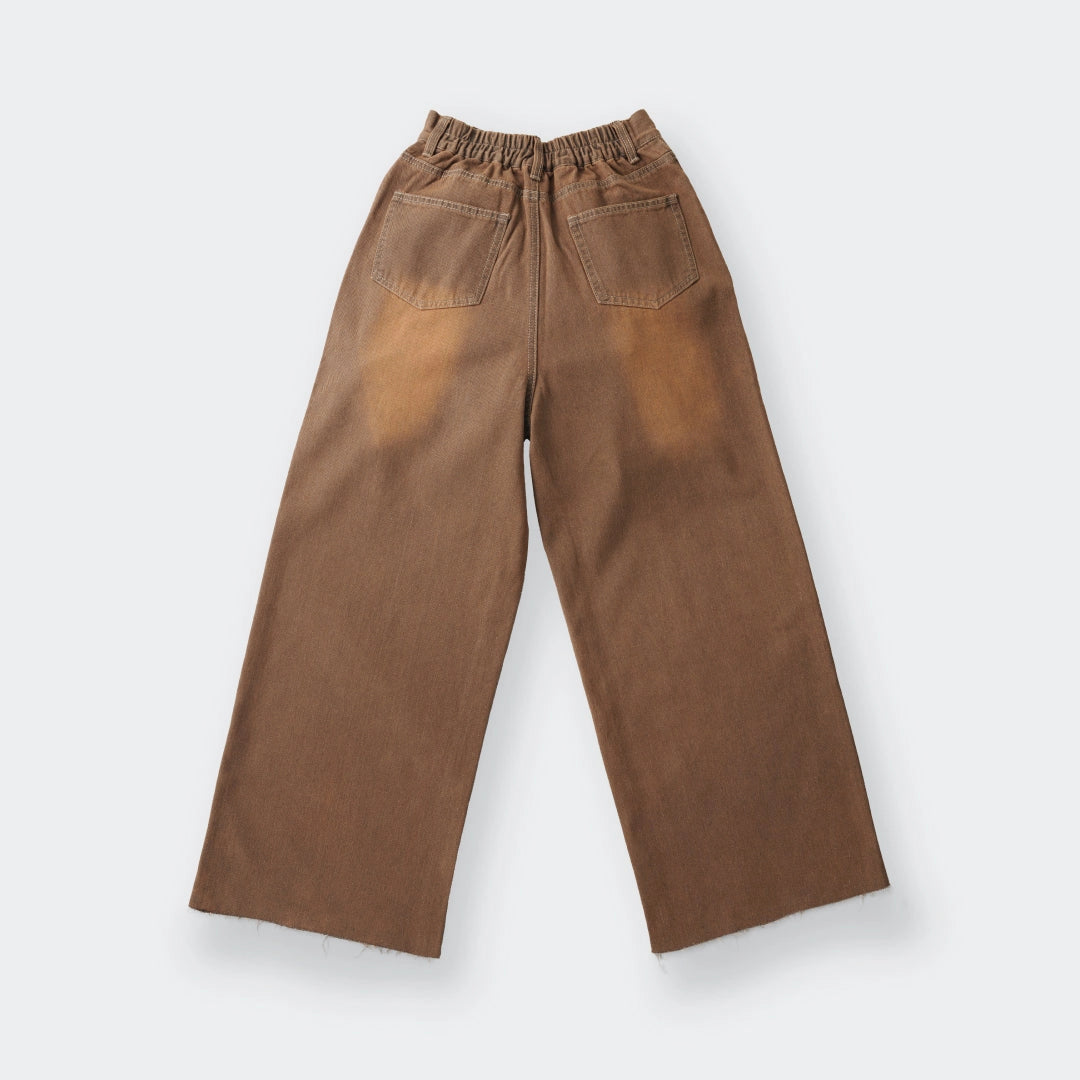 Vintage Caramel Brown Wide-Leg Pants – Style With a Story - SKU S287700000053001001 - Image 2