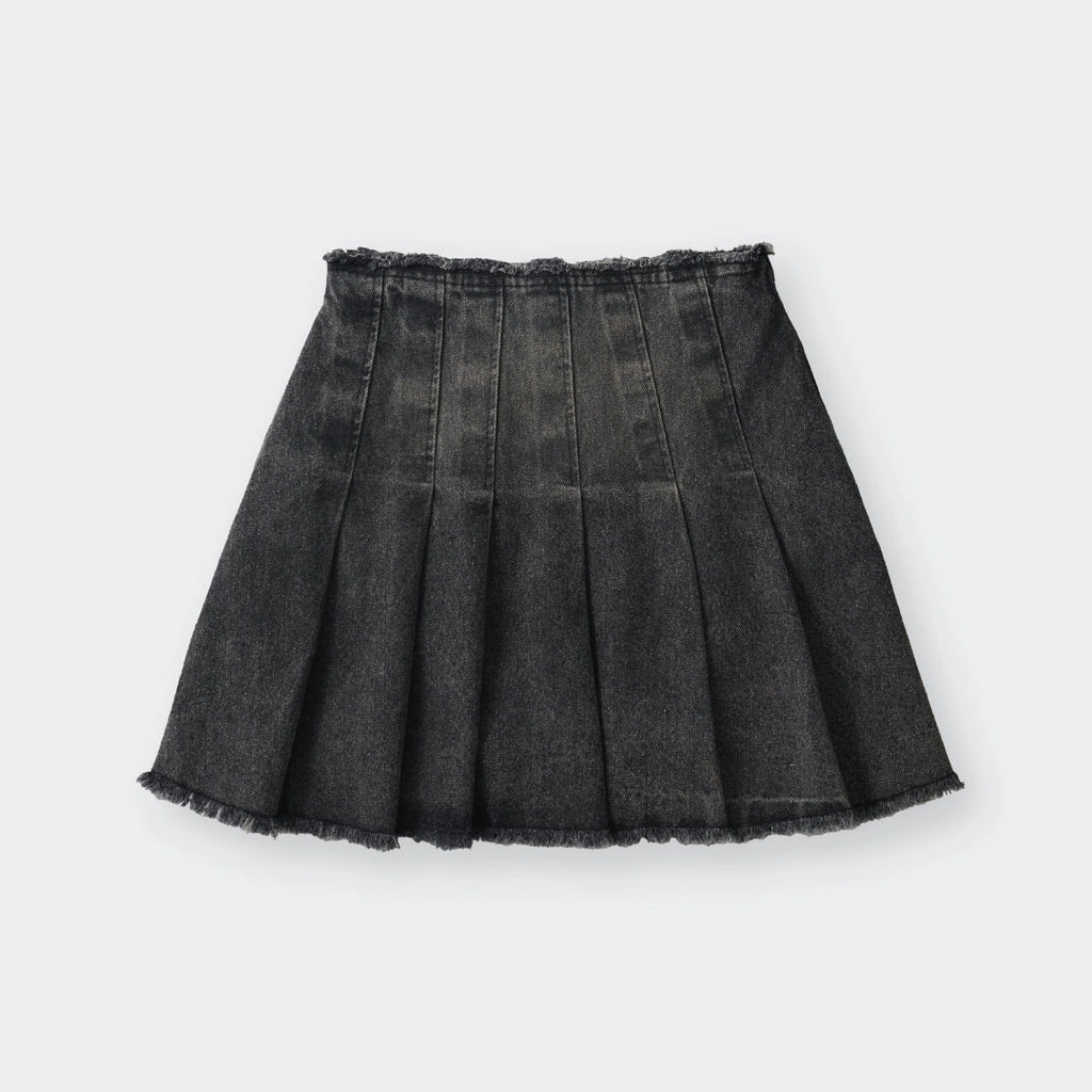 Flared Pleated Denim Mini Skirt – Instant Charm - SKU S287700000057001001 - Image 2
