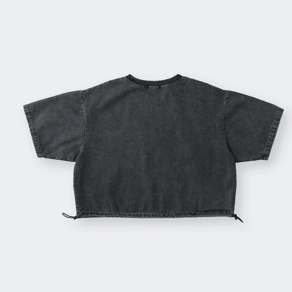 AMPLY Retro-Denim Crop Top – Adjustable Hem / Oversized Streetwear Vibes - SKU S287700000060001001 - Image 4