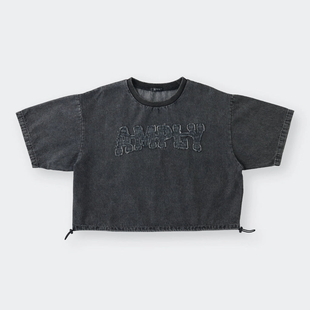 AMPLY Retro-Denim Crop Top – Adjustable Hem / Oversized Streetwear Vibes - SKU S287700000060001001 - Image 3