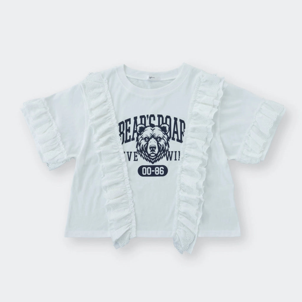 Bear Ruffle Cute-Tough Tee – Sweet Vibes with a Twist - SKU S188400000085001001 - Image 1