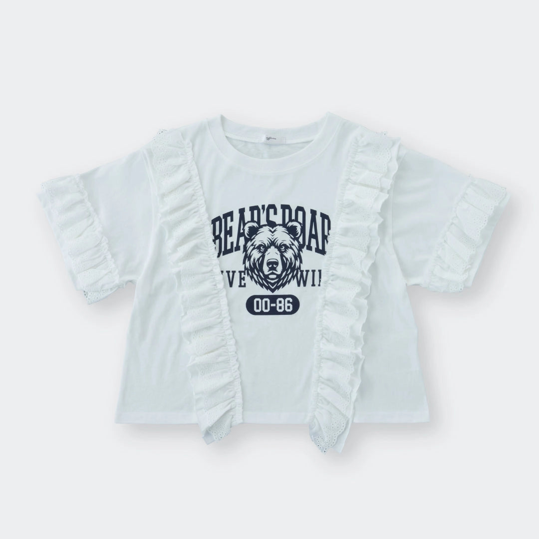 Bear Ruffle Cute-Tough Tee – Sweet Vibes with a Twist - SKU S188400000085001001 - Image 1