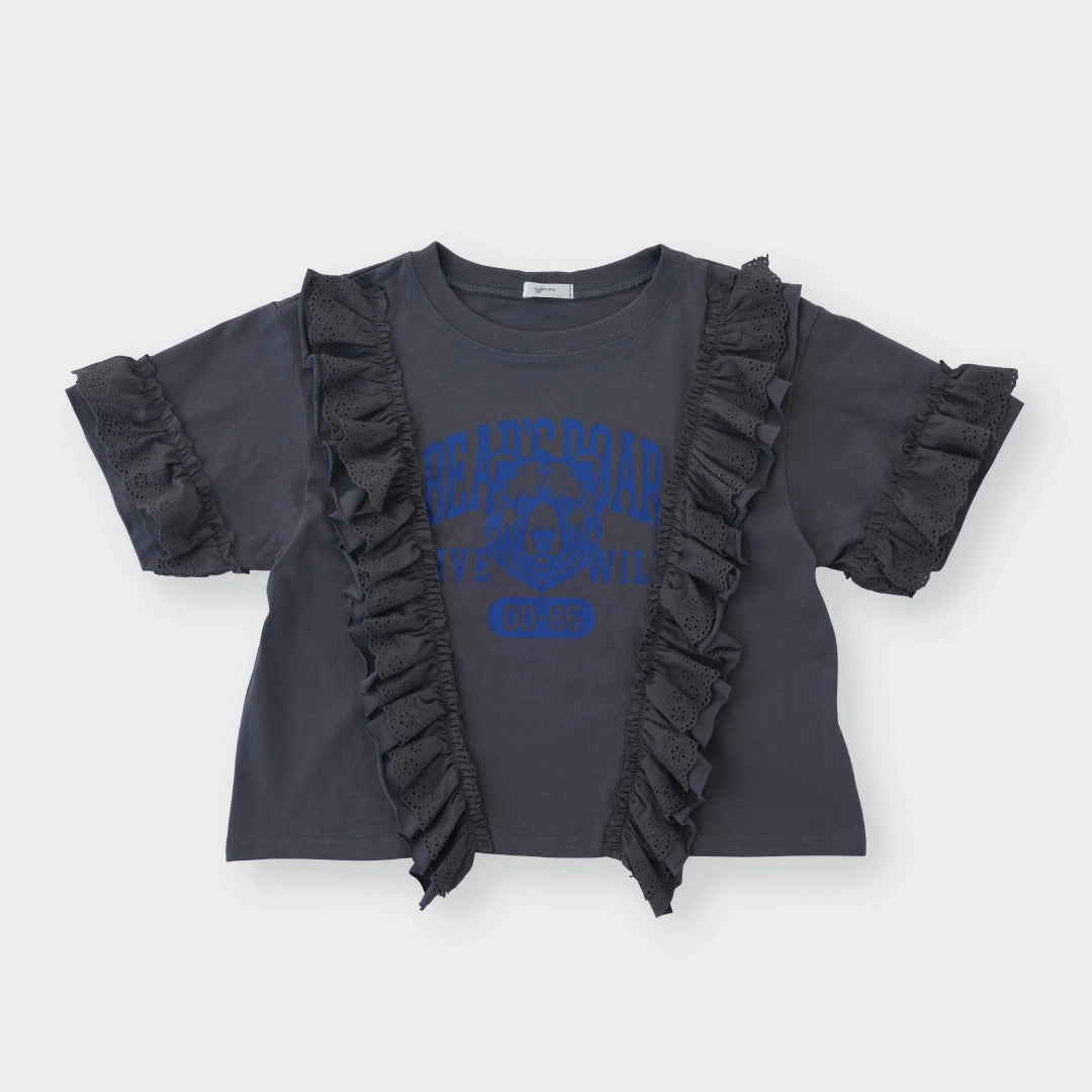 Bear Ruffle Cute-Tough Tee – Sweet Vibes with a Twist - SKU S188400000085001001 - Image 2