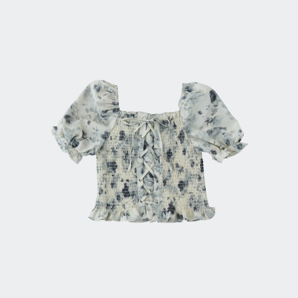 Tie-Dye Smocked Puff Sleeve Top “Fluffy, Fun & Effortlessly Cute” - SKU S188400000012001001 - Image 3