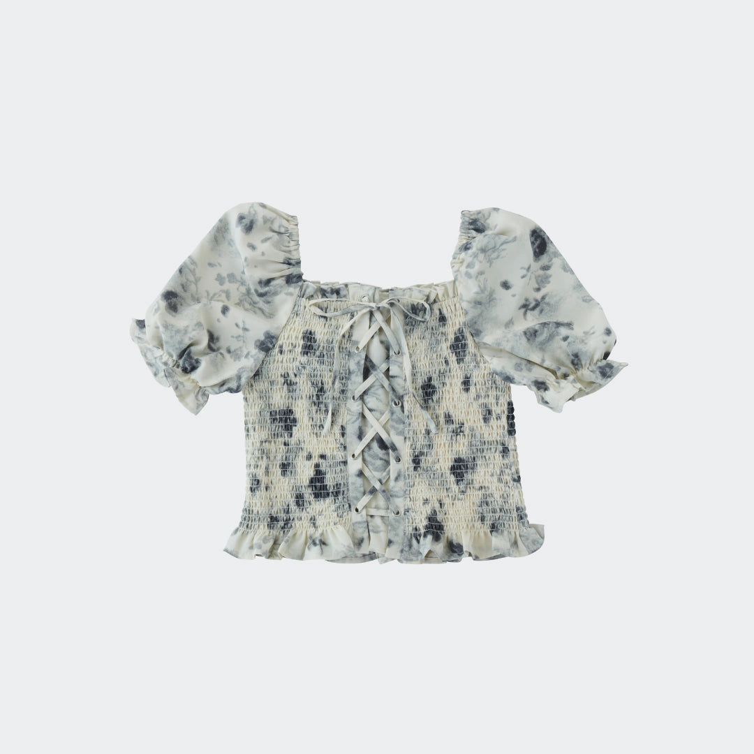 Tie-Dye Smocked Puff Sleeve Top “Fluffy, Fun & Effortlessly Cute” - SKU S188400000012001001 - Image 3