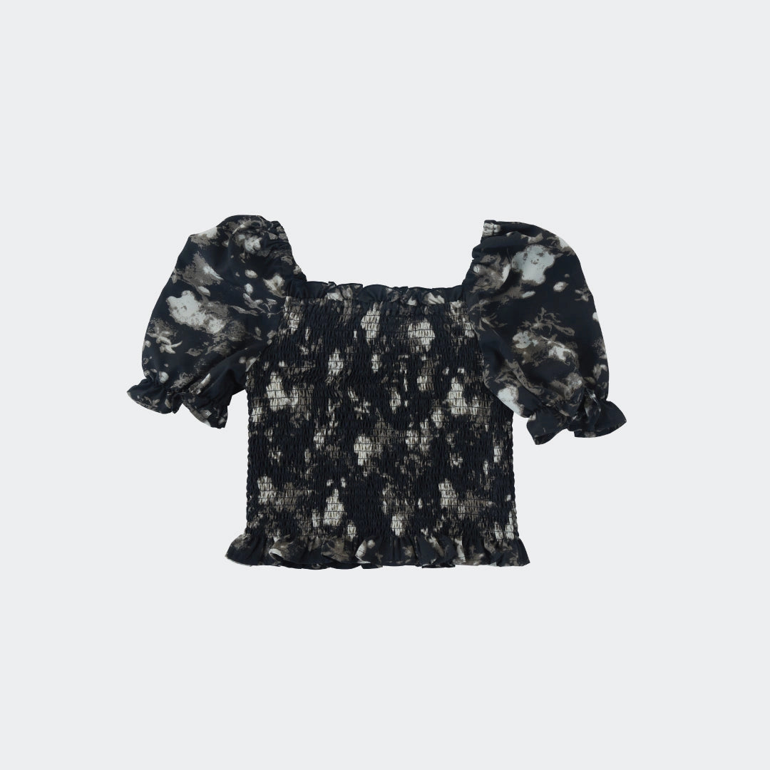 Tie-Dye Smocked Puff Sleeve Top “Fluffy, Fun & Effortlessly Cute” - SKU S188400000012001001 - Image 2