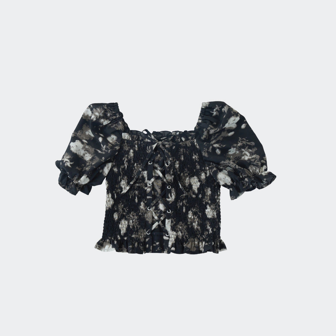 Tie-Dye Smocked Puff Sleeve Top “Fluffy, Fun & Effortlessly Cute” - SKU S188400000012001001 - Image 1