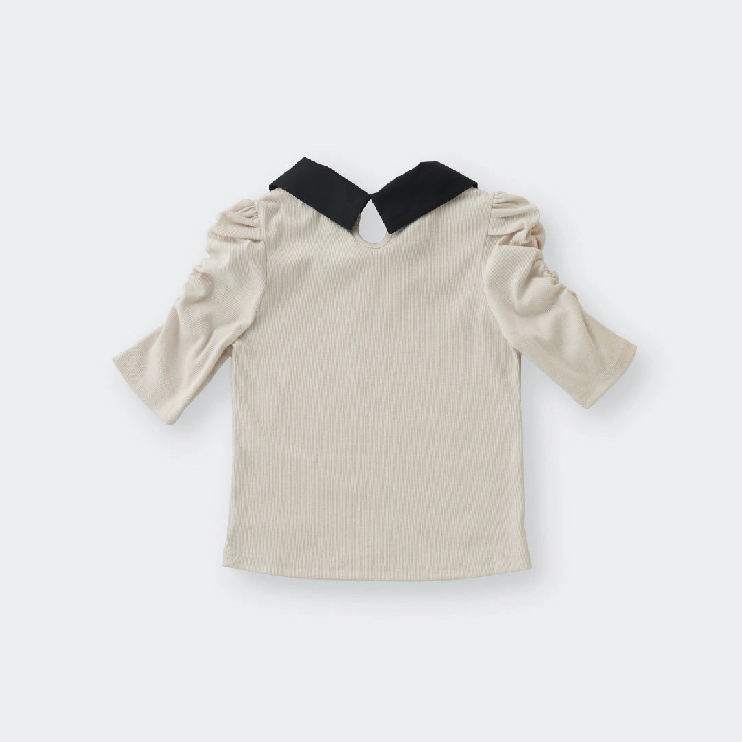 Charming Ribbon Collar Puff Tee – Cute, Classy & Effortlessly Playful - SKU S287500000049001001 - Image 5