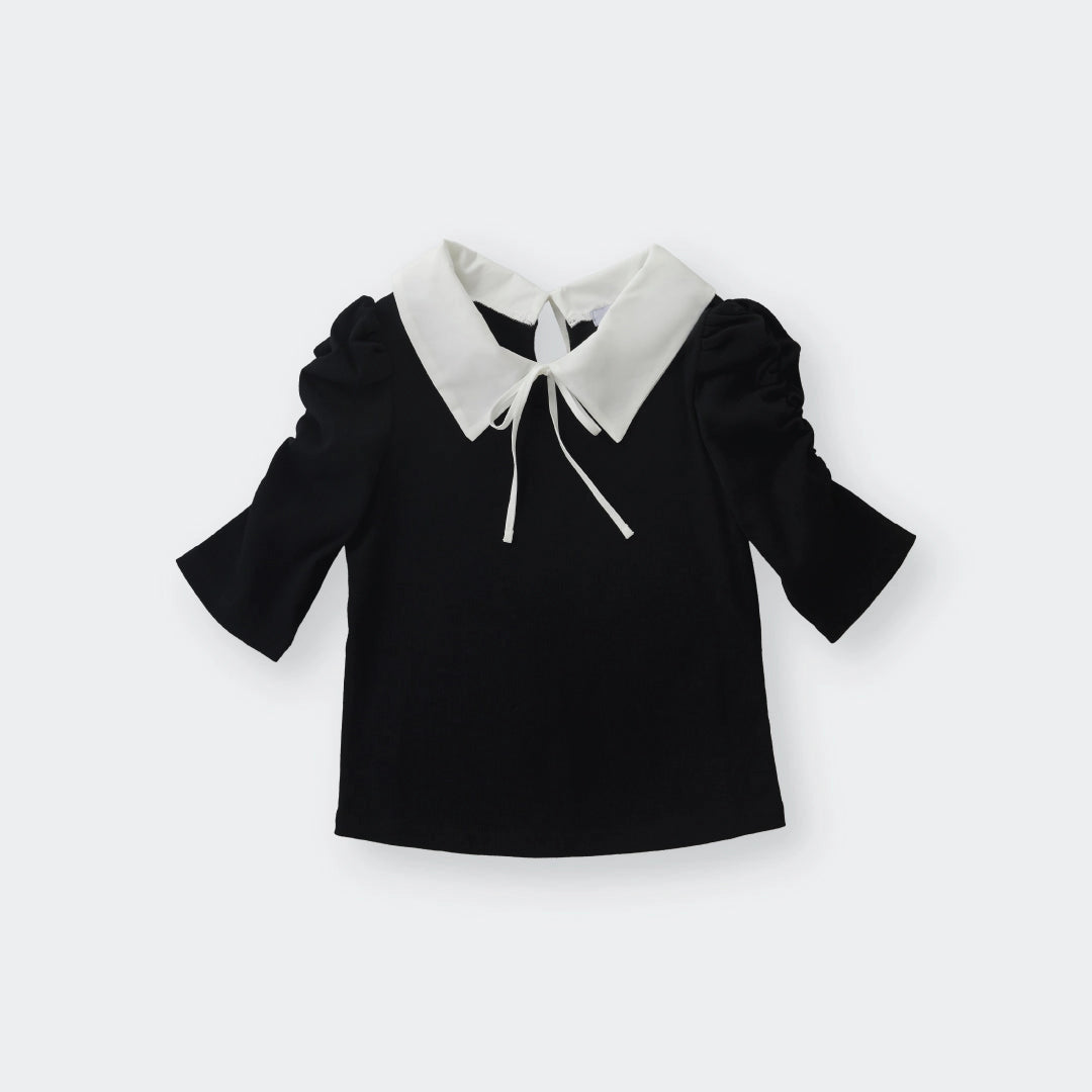 Charming Ribbon Collar Puff Tee – Cute, Classy & Effortlessly Playful - SKU S287500000049001001 - Image 2