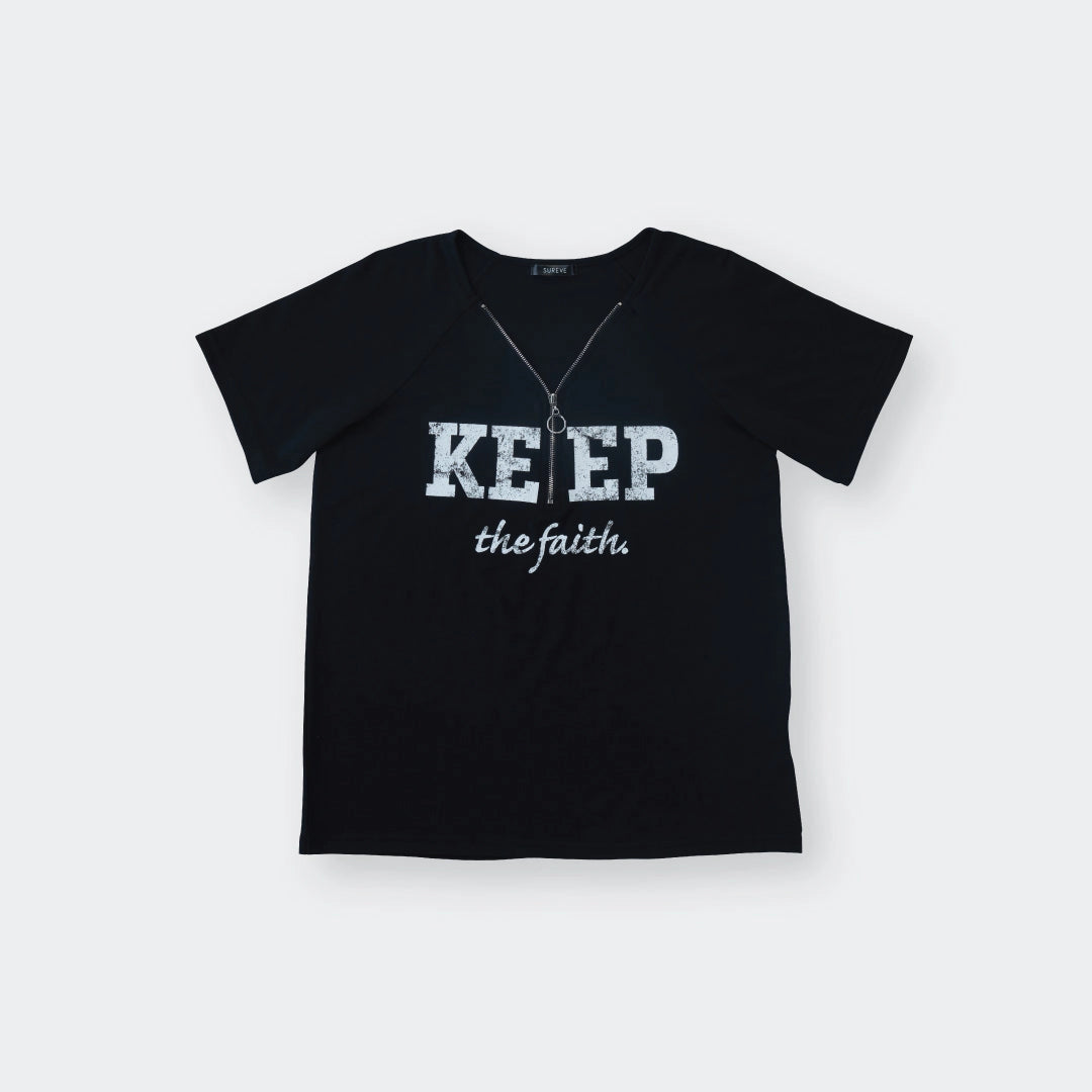 KEEP the Faith Zip Tee – Low-Key Cool, High-Key Comfy - SKU S287700000027001001 - Image 1