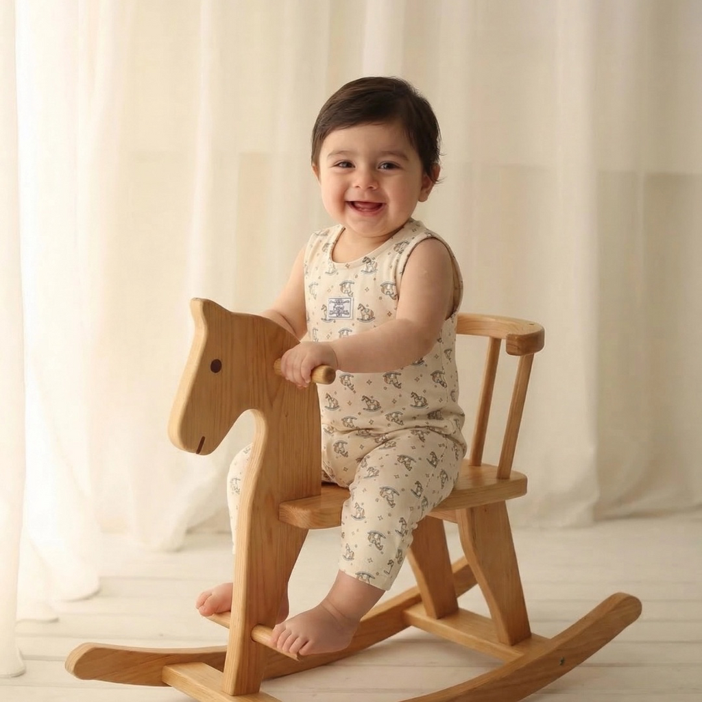 ORGANIC ANIMAL PRINT BABY SALOPETTE (80・90CM）