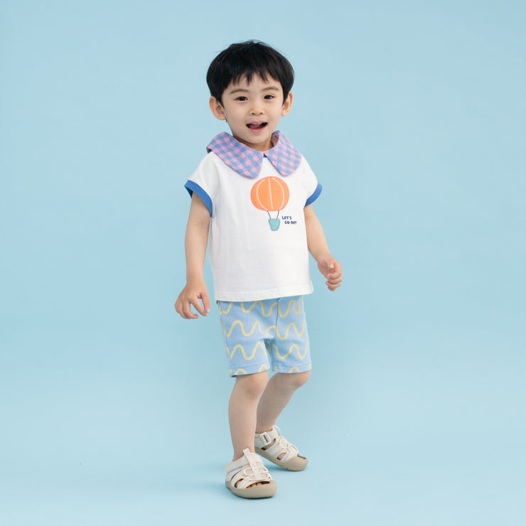 KIDS HOT AIR BALLOON T-SHIRT & WAVY SHORTS SET (100–120CM)
