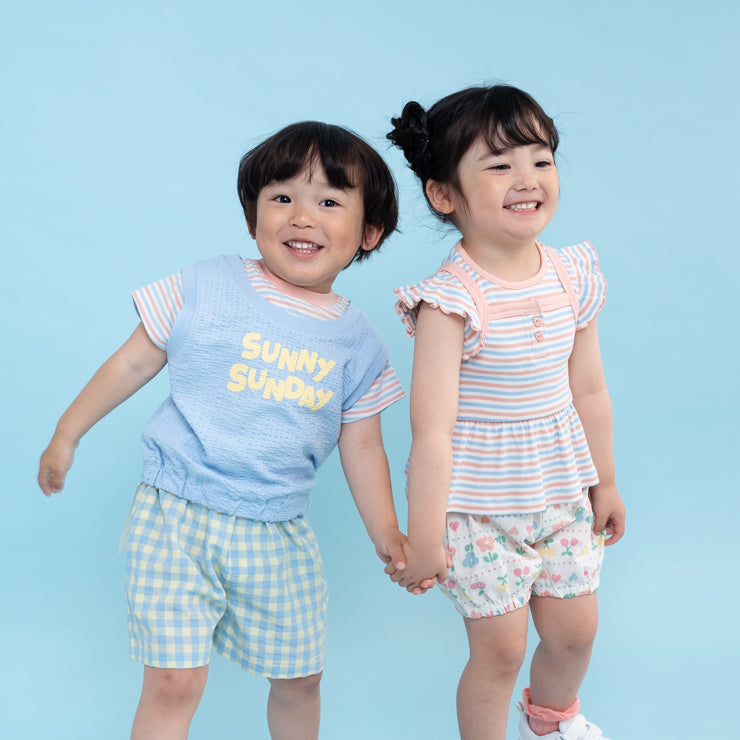 KIDS RETRO FLORAL PRINT BLOOMER SHORTS (100–120CM)