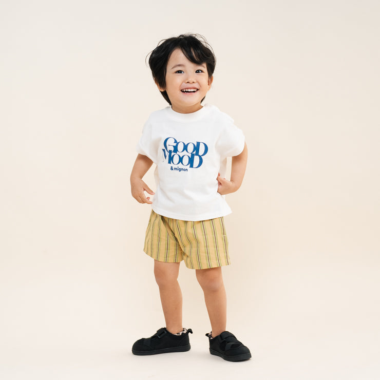 KIDS YELLOW STRIPED SHORTS (100–120CM)