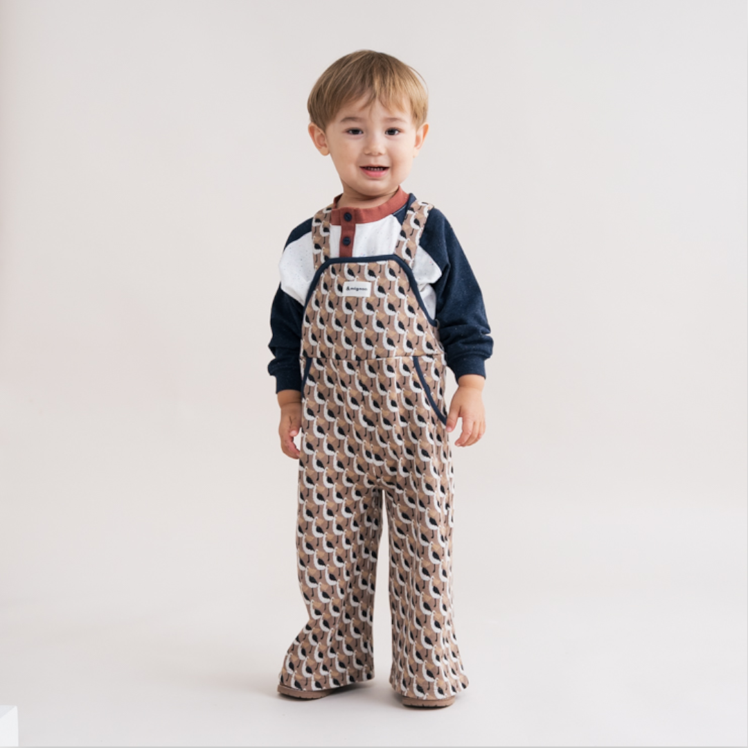 PATTERNED BABY OVERALLS