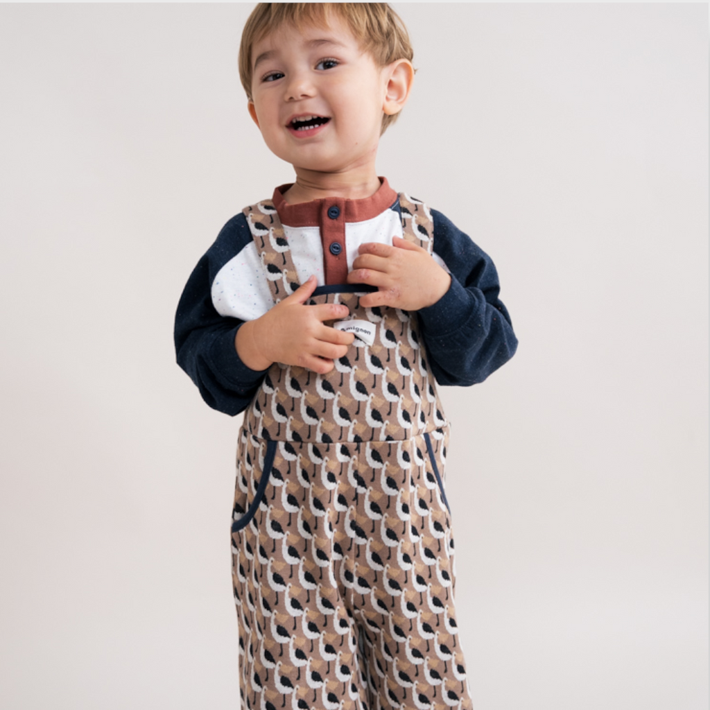 PATTERNED BABY OVERALLS