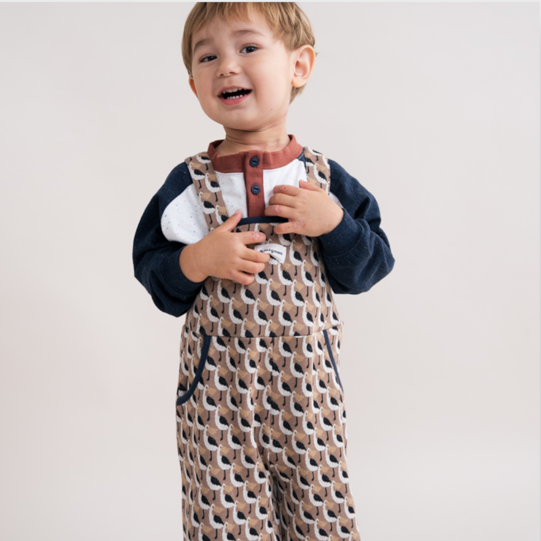 PATTERNED BABY OVERALLS