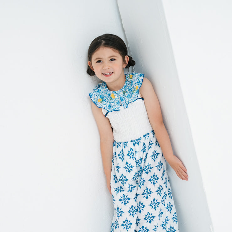 Kids (Size 100–120cm) Mediterranean Ruffle Collar Tee