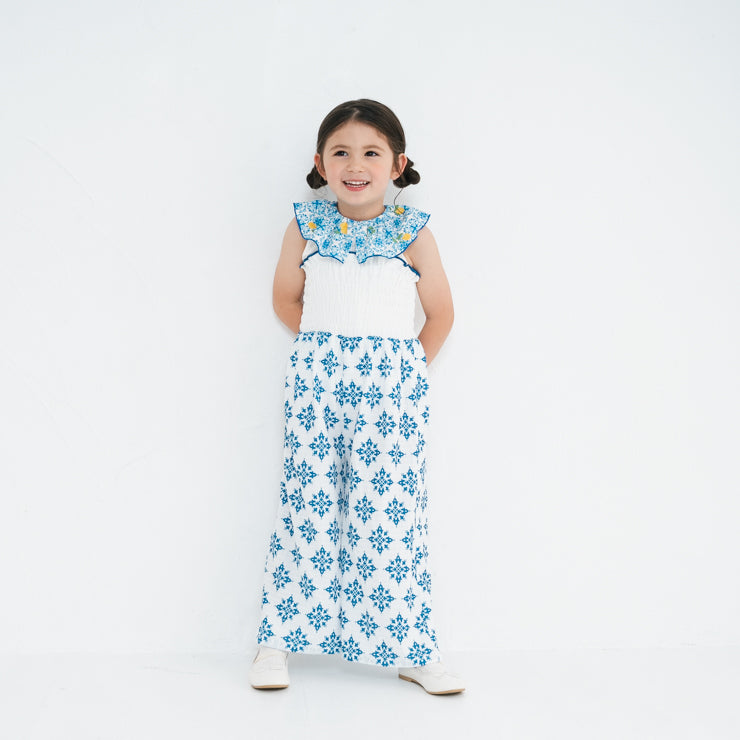 Kids (Size 100–120cm) Mediterranean Ruffle Collar Tee