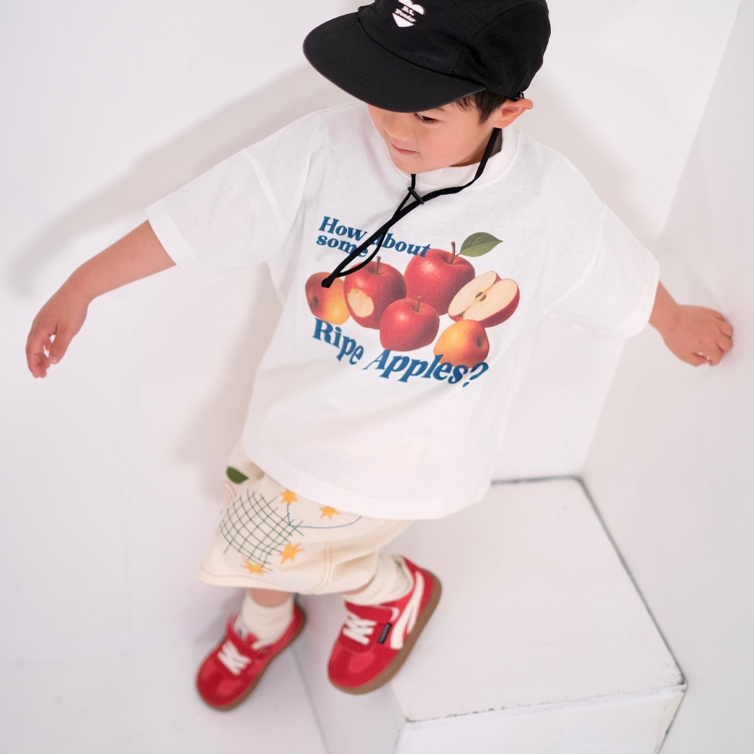 HAND-STITCH APPLE EMBROIDERY SHORTS (90CM）