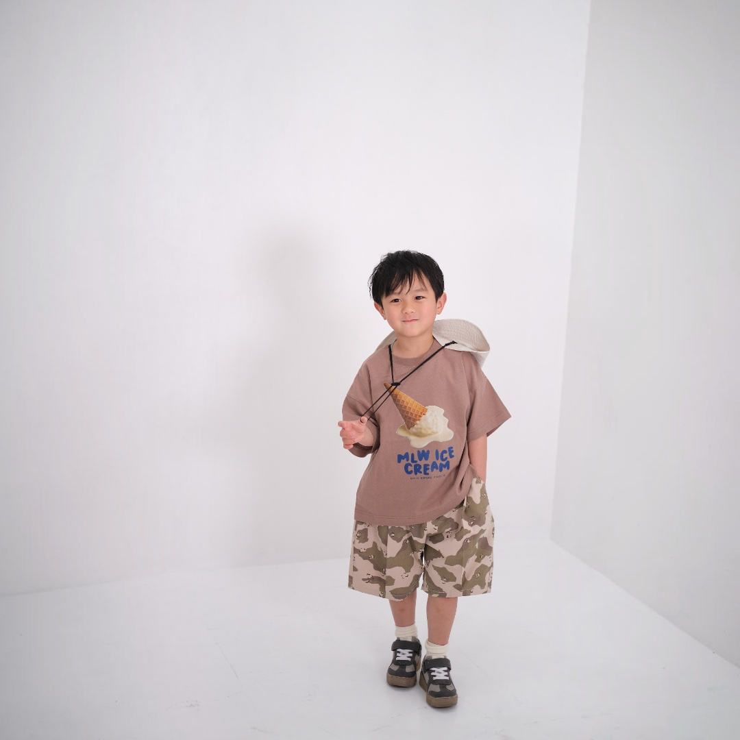 CAMO TWILL TUCK SHORT PANTS (130CM）