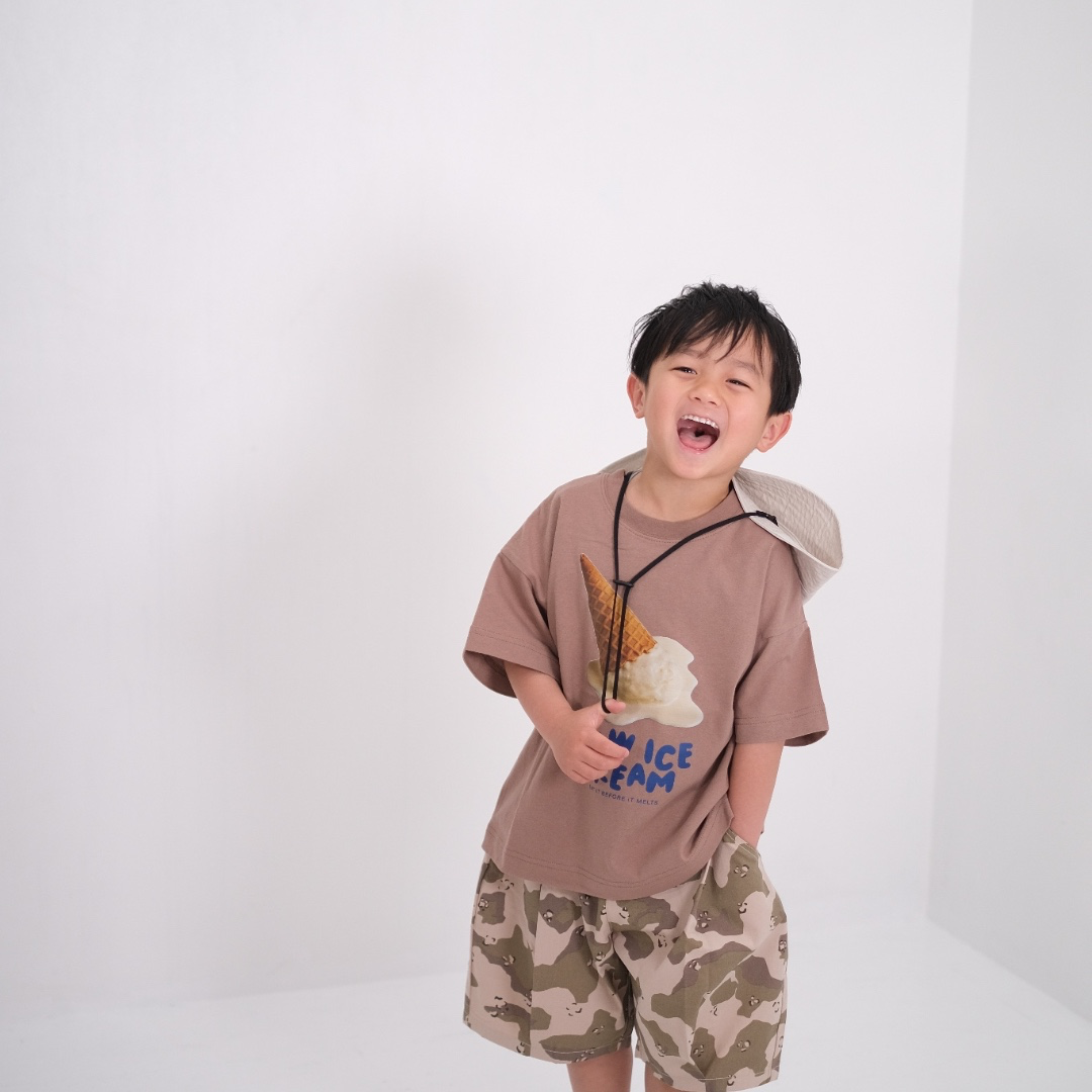 CAMO TWILL TUCK SHORT PANTS (130CM）