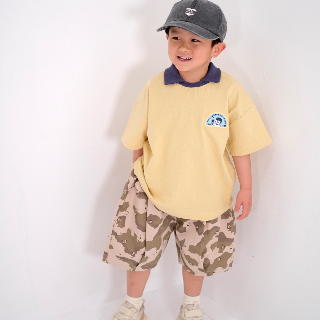 CAMO TWILL TUCK SHORT PANTS (100～120CM）