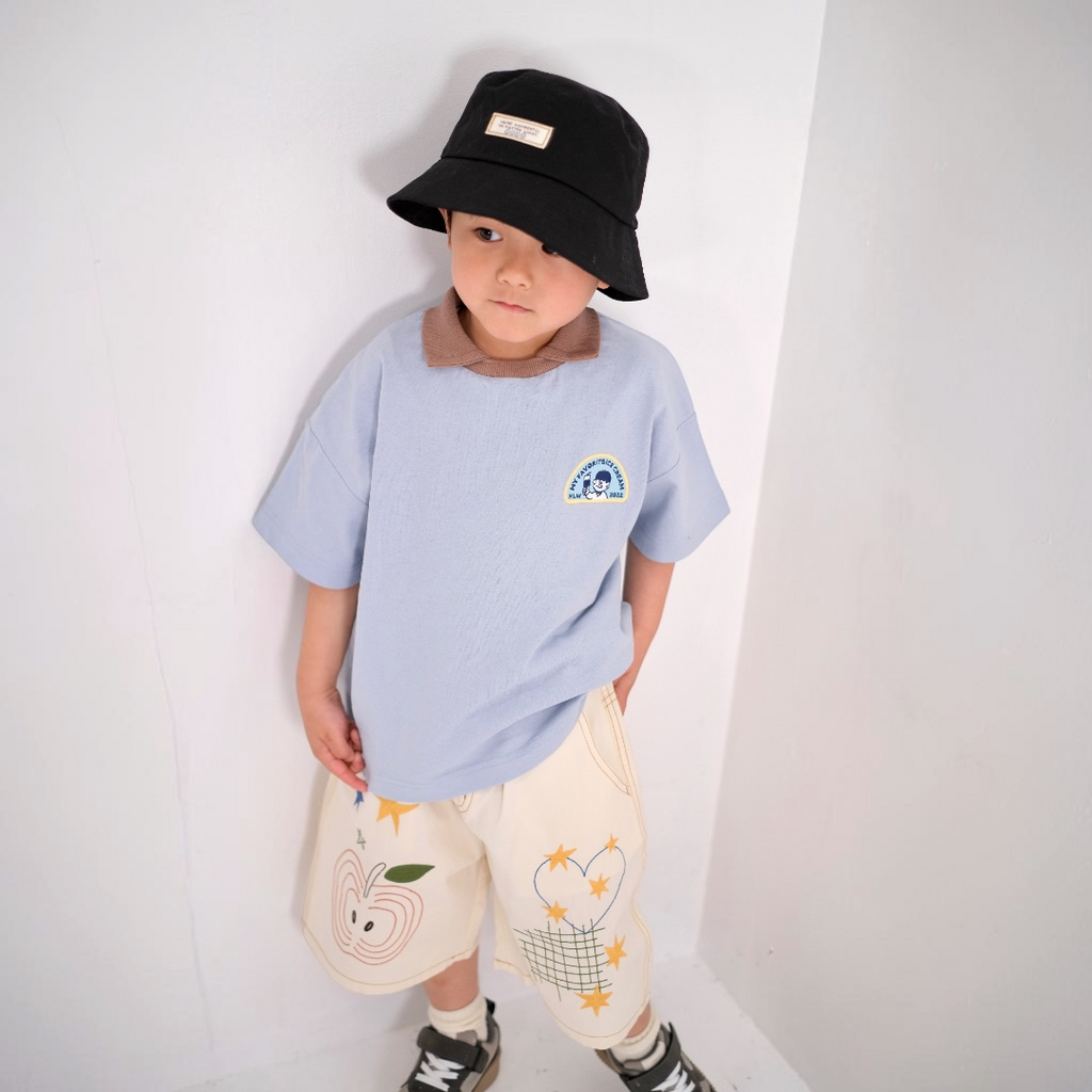 HAND-STITCH APPLE EMBROIDERY SHORTS (90CM）