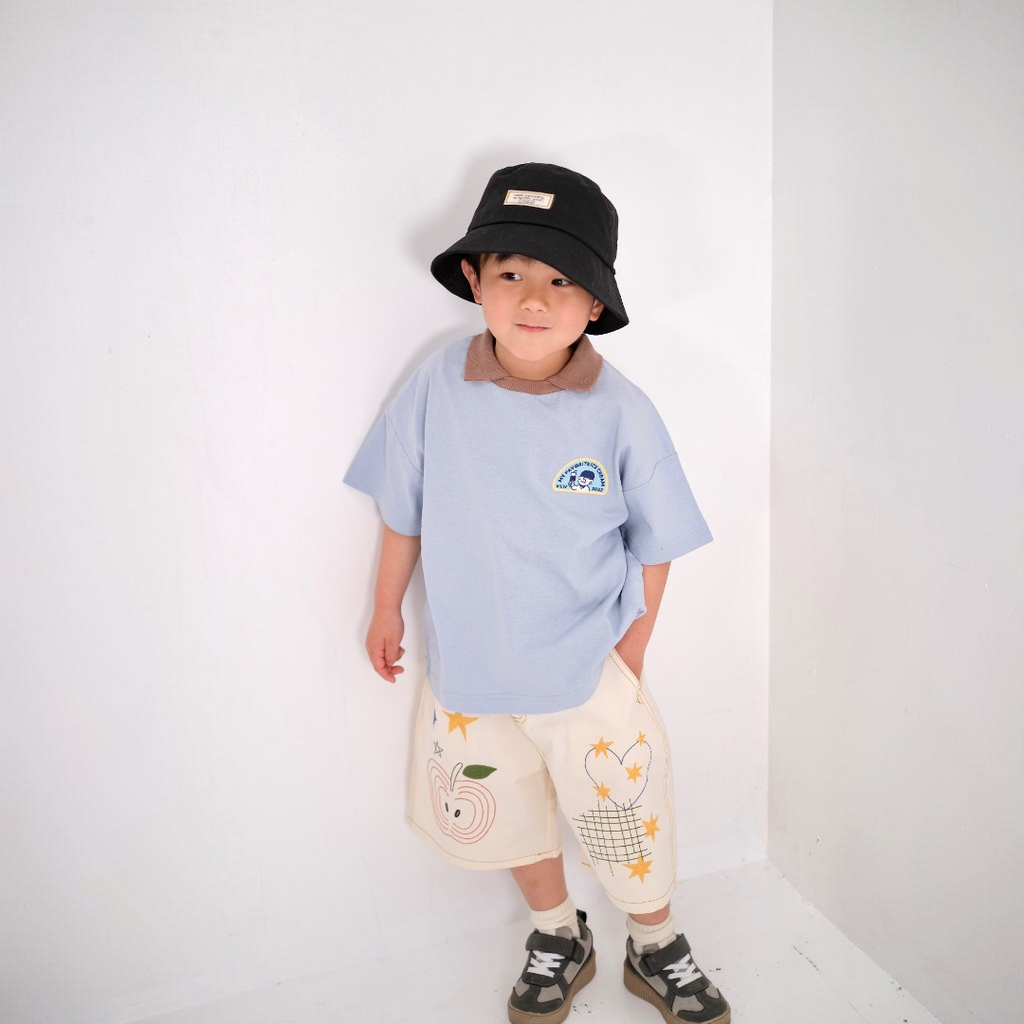 HAND-STITCH APPLE EMBROIDERY SHORTS (90CM）