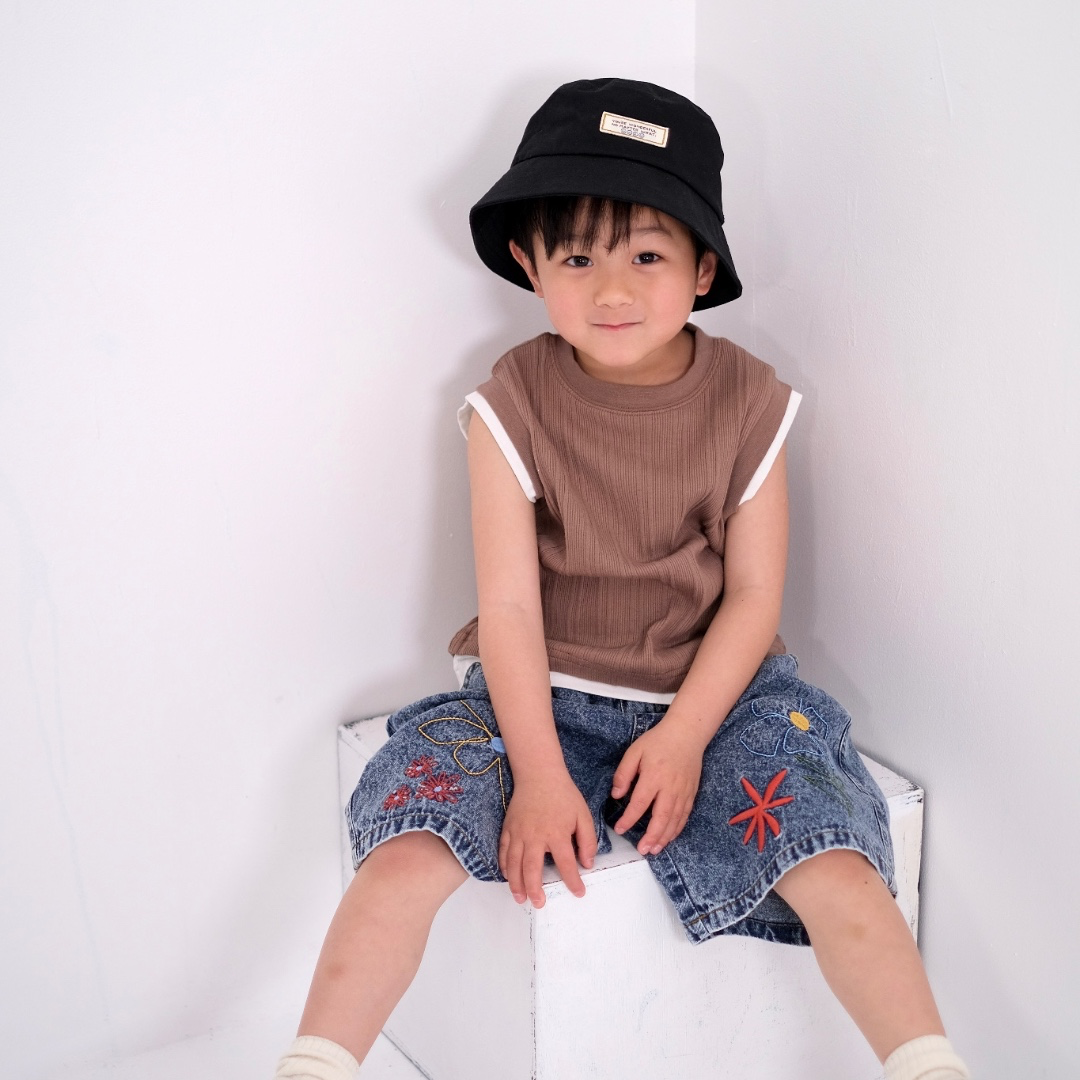 DENIM HAND-STITCH SHORT PANTS (100～120CM）