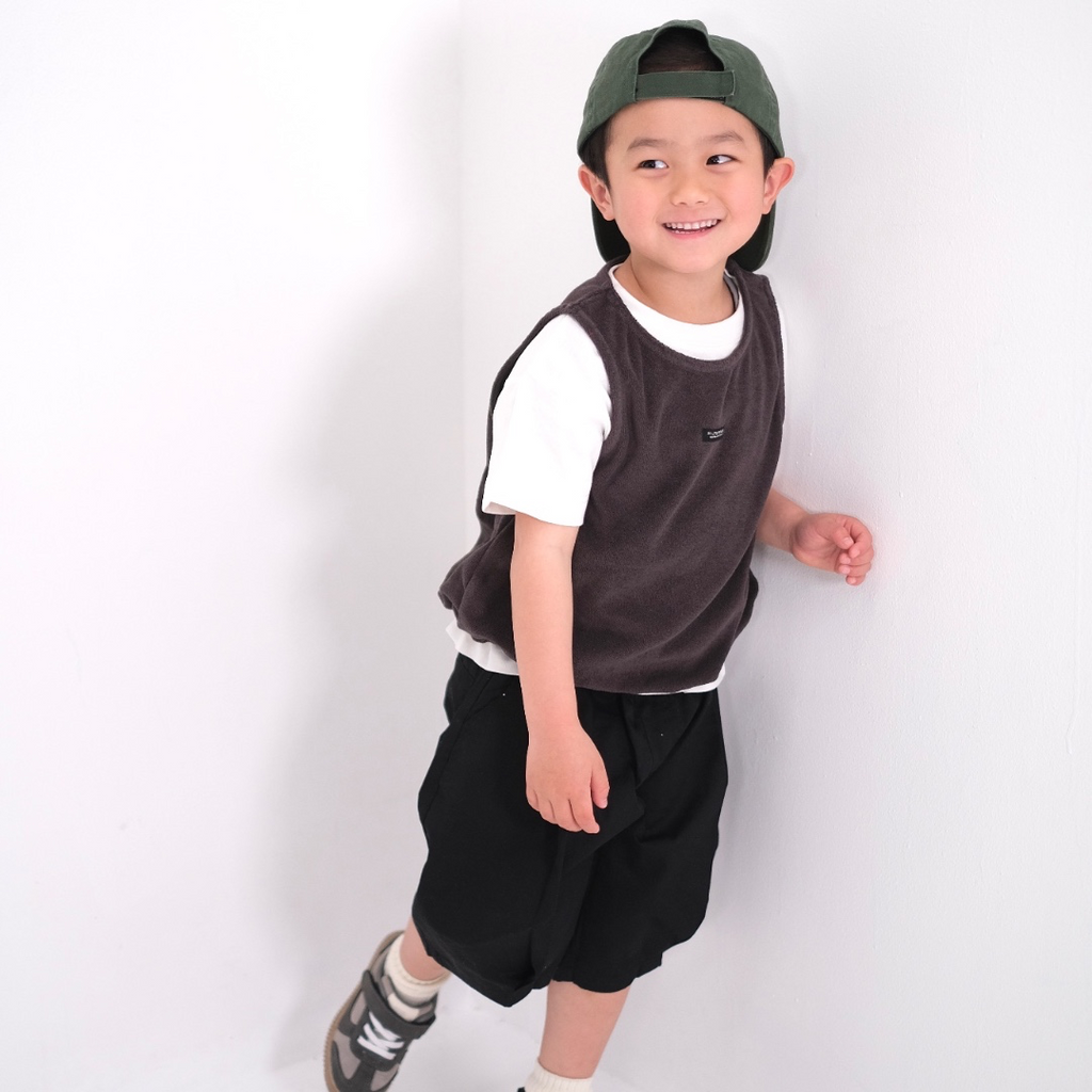 LAYERED T-SHIRT & GREEN VEST SET (90CM）