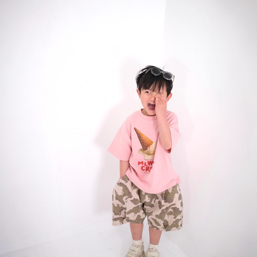 CAMO TWILL TUCK SHORT PANTS (100～120CM）