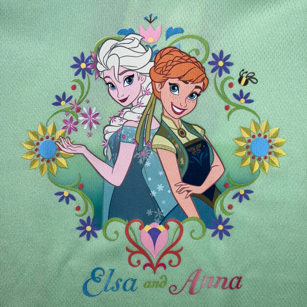 KIDS DISNEY - ELSA AND ANNA PRINT T-SHIRT GREEN (120 - 130CM)