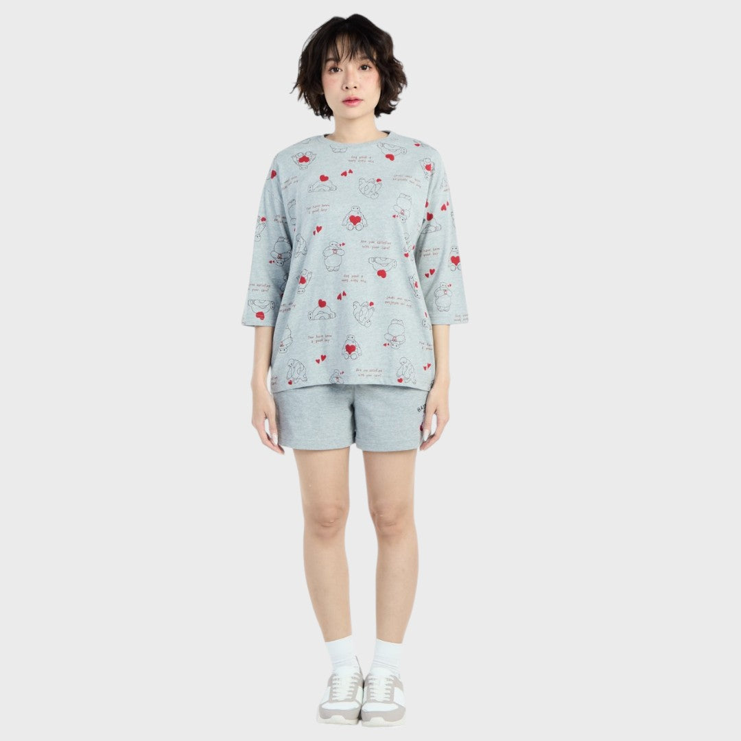เสื้อแขนยาว Baymax ลายหัวใจ—อบอุ่นน่ากอดแบบหุ่นยนต์ฮีลใจ (Size M-LL)
