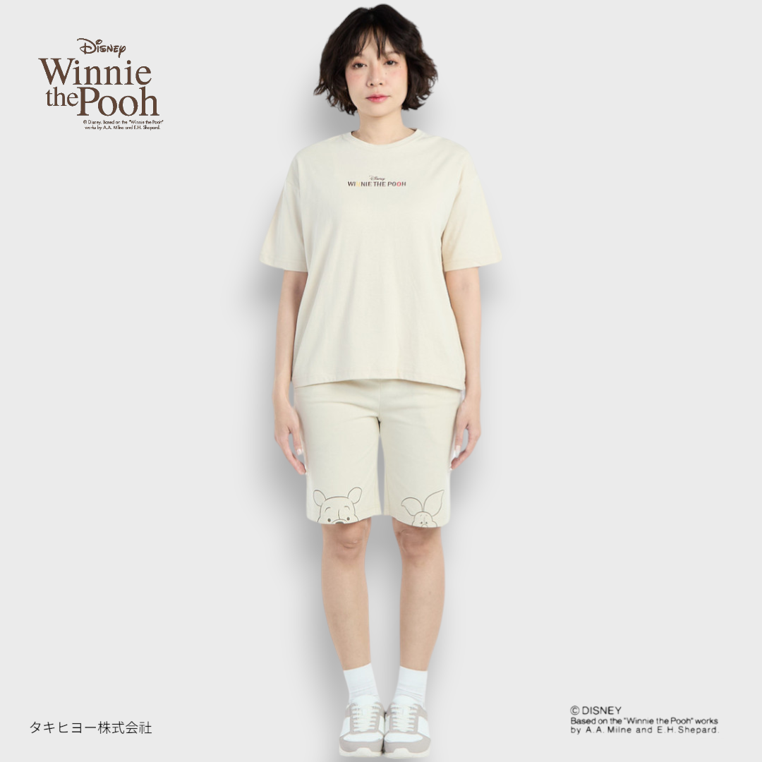 กางเกงขาสั้นหมีพูห์ & พิกเลต – ลุคน่ารักชวนอมยิ้ม 2 สีสุดละมุน (Size S-LL)