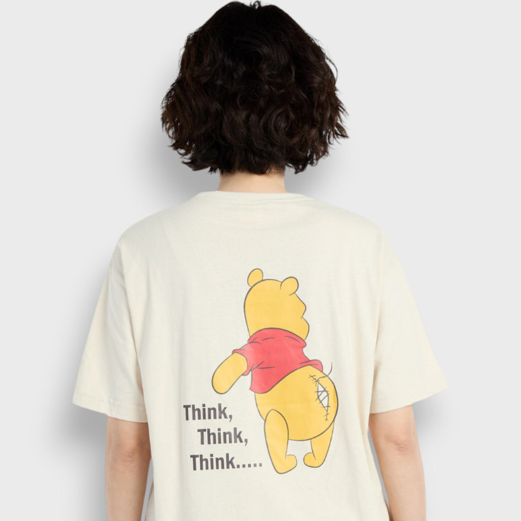 เสื้อยืด Winnie the Pooh สีครีม – ลายพูห์คิดหนักน่ารัก (Size S-LL)