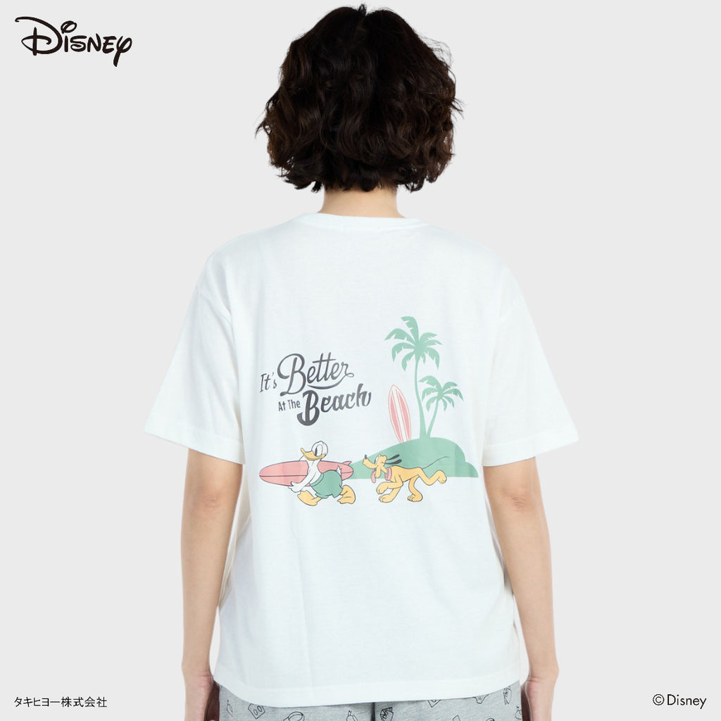 เสื้อยืด Donald & Pluto ลายคู่หูพาเที่ยว – สนุกสดใสสายลุยคลื่น (Size S-LL)