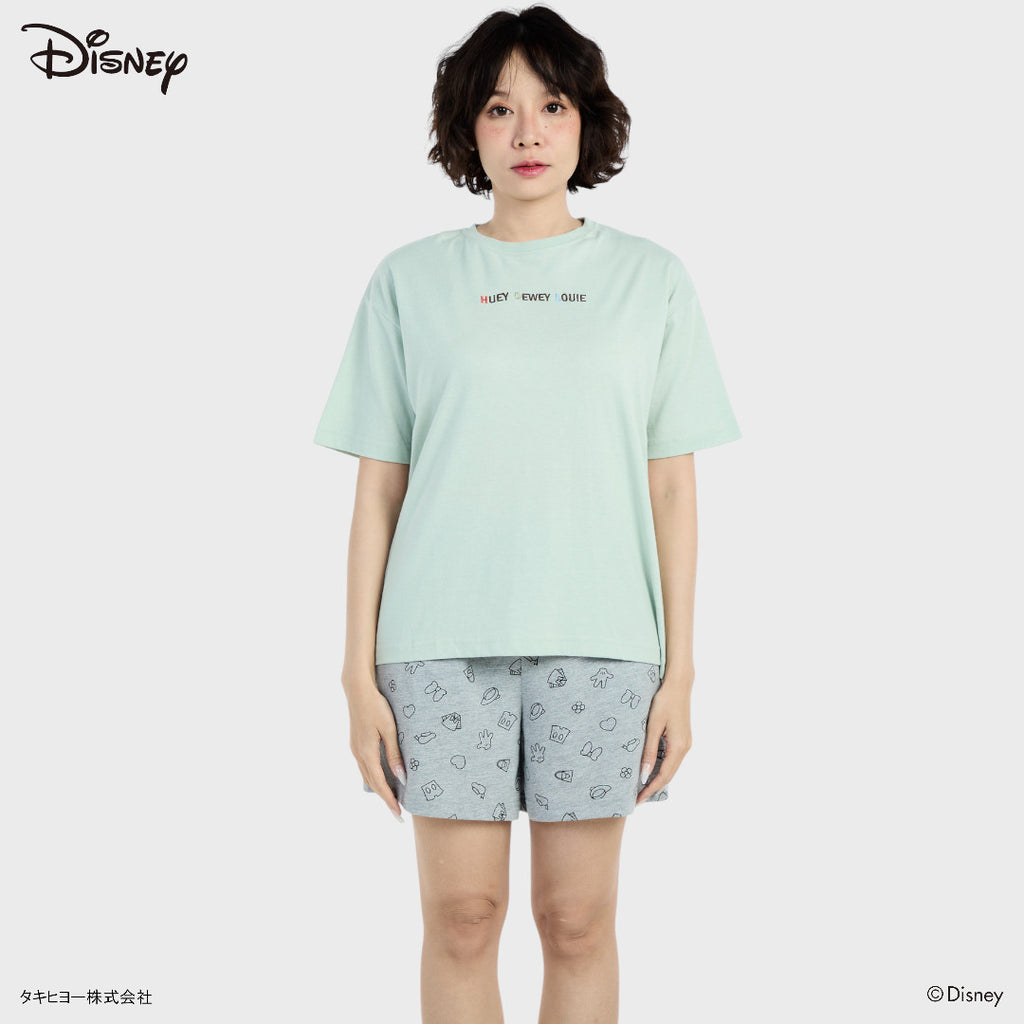 เสื้อยืด Summer Fun ลาย Huey Dewey Louie วิ่งรับลมและแสงแดด (Size S-LL)
