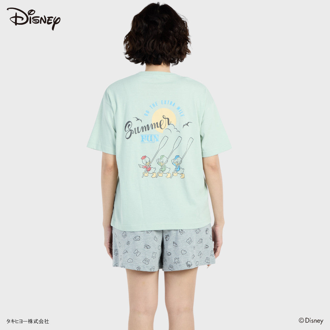 เสื้อยืด Summer Fun ลาย Huey Dewey Louie วิ่งรับลมและแสงแดด (Size S-LL)
