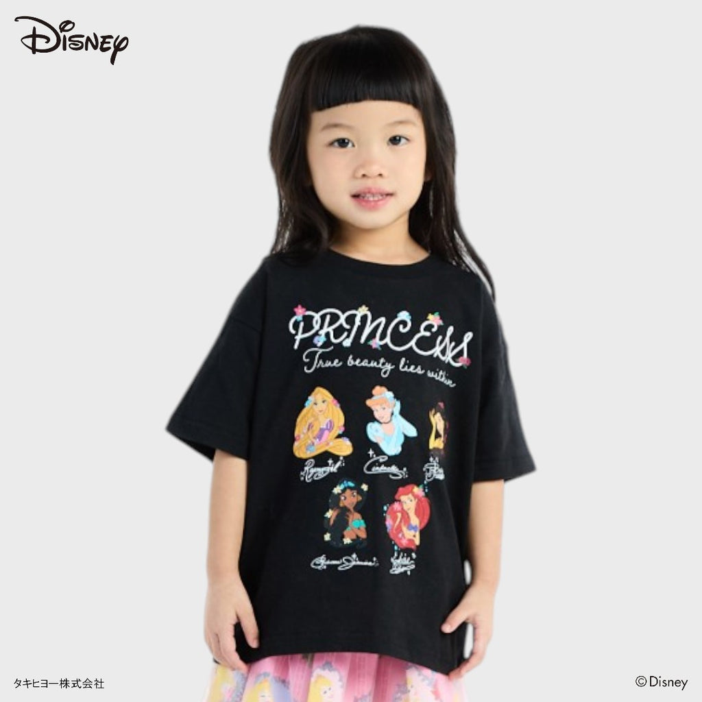 Kids (Size 110-130)  เสื้อยืดเด็กเจ้าหญิงสีดำสุดคิวท์ Disney Princess True Beauty Lies Within