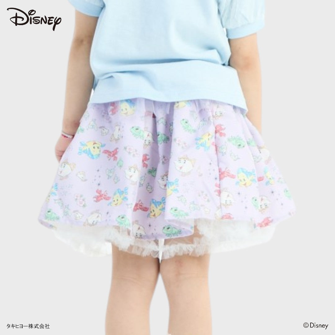 KIDS (SIZE 90-100) DISNEY PRINCESS PASTEL UNDERSEA PRINT TULLE SKIRT LAVENDER