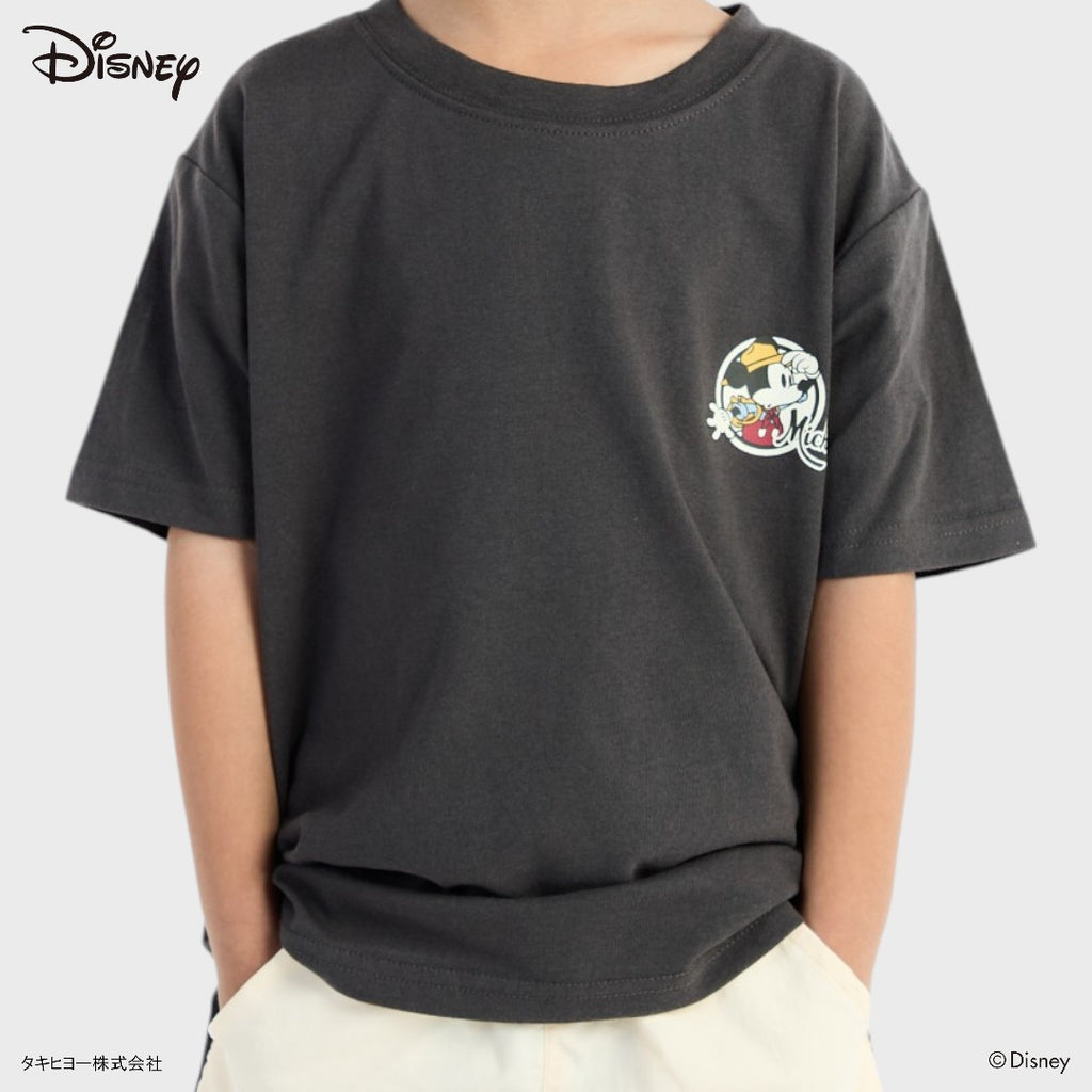 KIDS (SIZE 140-160) DISNEY MICKEY MOUSE & PLUTO T-SHIRT CHARCOAL “MICKEY MOUSE ADVENTURES”