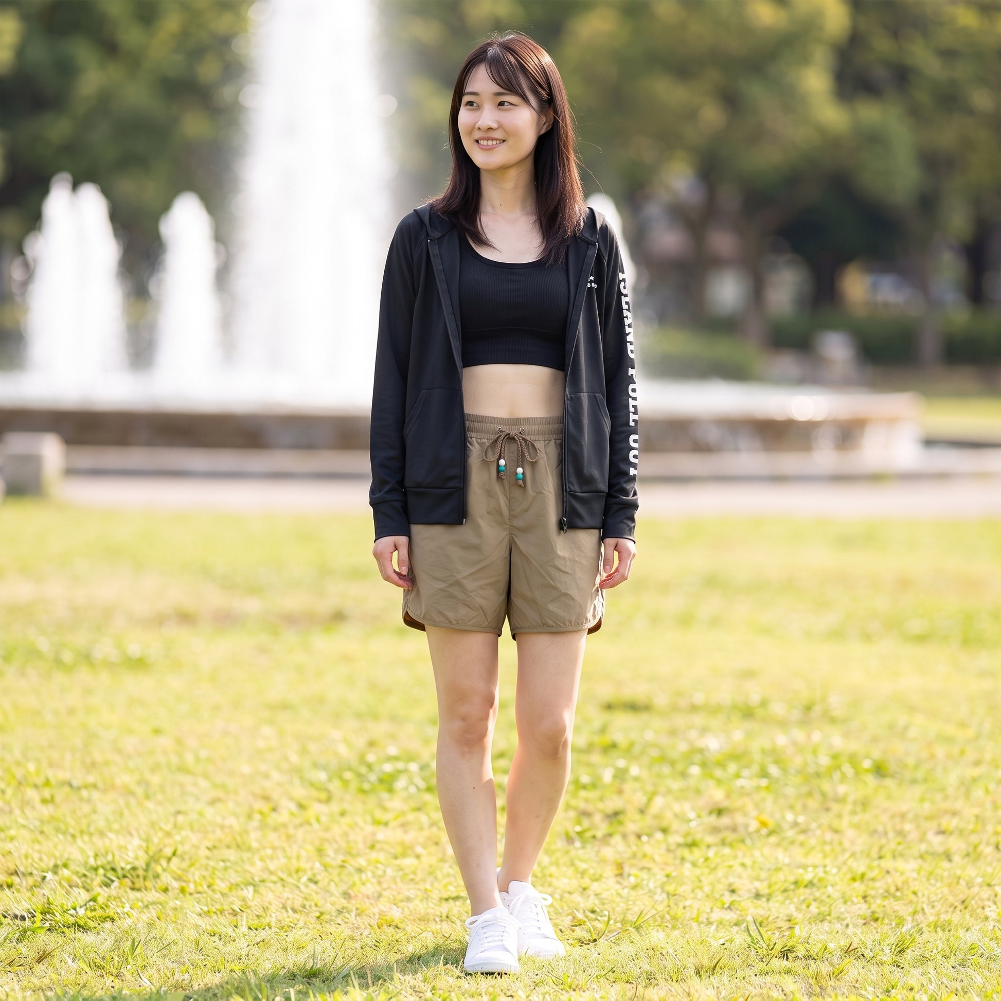 UPF50+ CHLORINE RESISTANT NYLON MIDDLE SHORTS LADIES