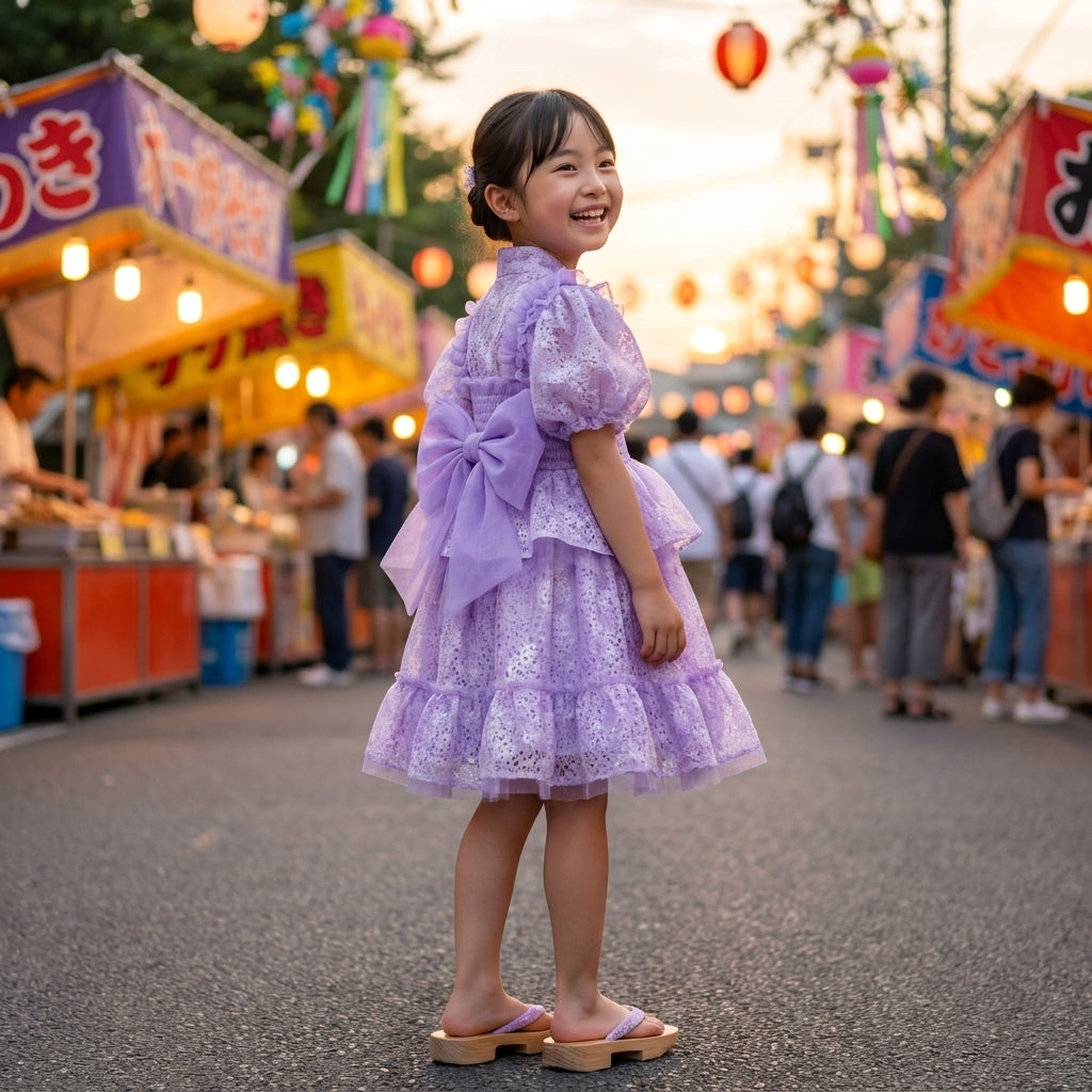 KIDS STAR LACE YUKATA DRESS (110–130CM)