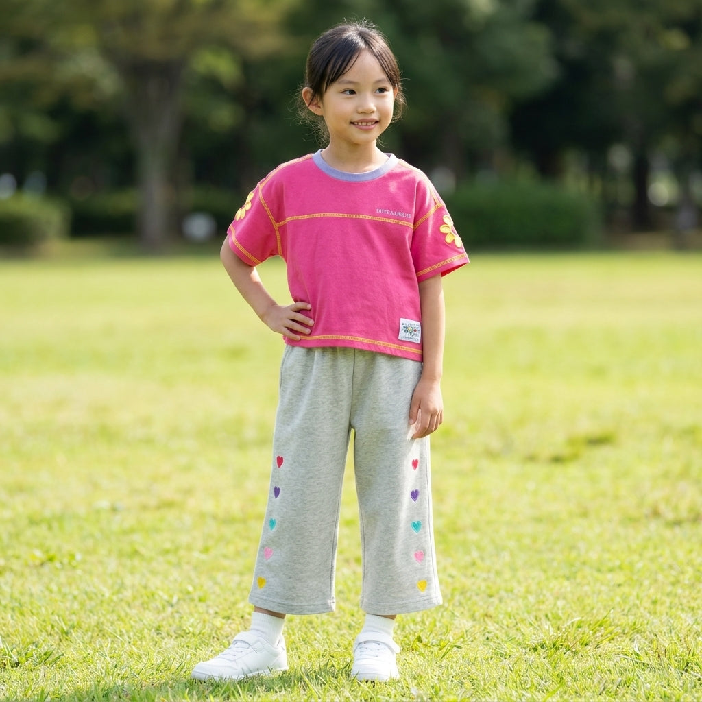 AT FLOWER EMBROIDERED T-SHIRT (110CM-130CM)