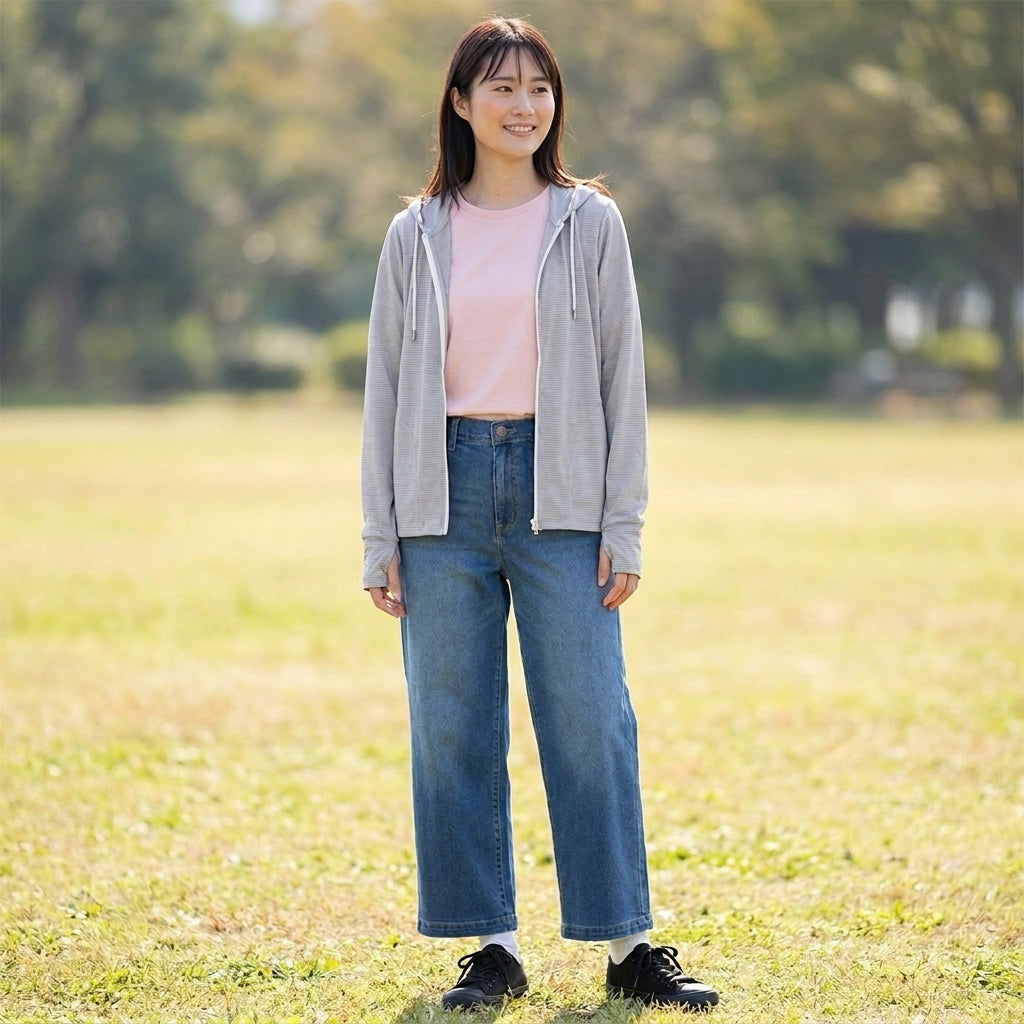 Fiber Dry - เสื้อฮู้ดซิปหน้า เนื้อผ้าลายทาง ผ้าแห้งไว  สำหรับออกกำลังกายและใส่เที่ยว