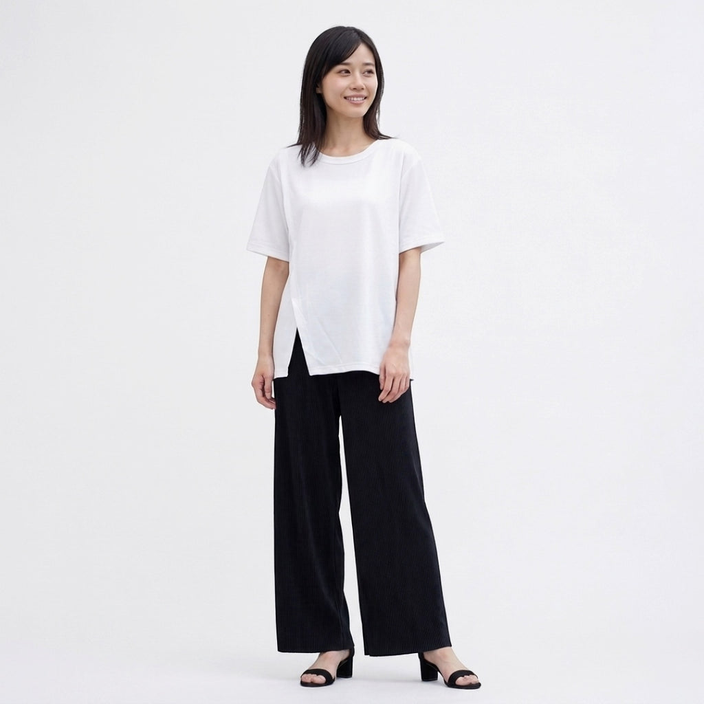 WOMEN'S DEEP SIDE-SLIT T-SHIRT