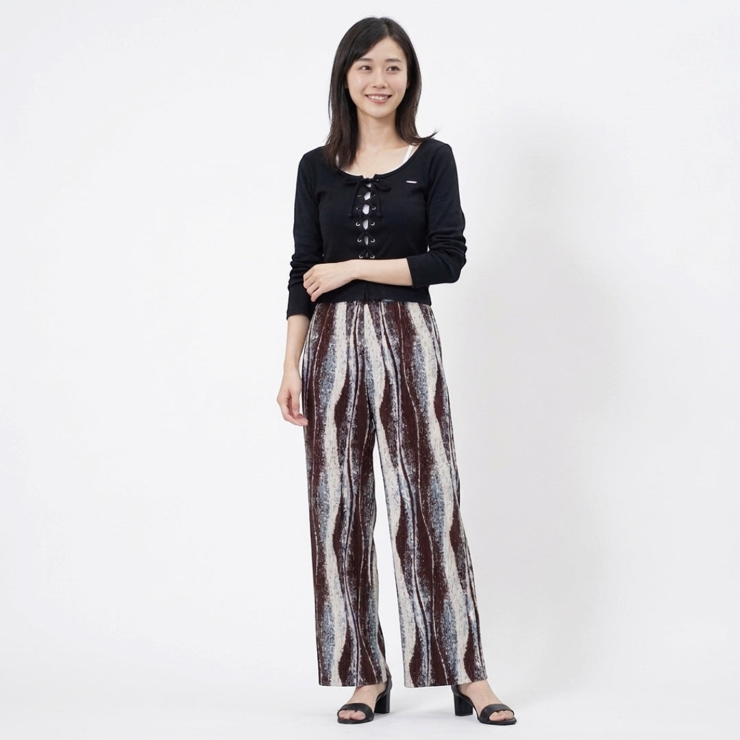 WOMEN'S LAYERED-LOOK LONG-SLEEVE PULLOVER