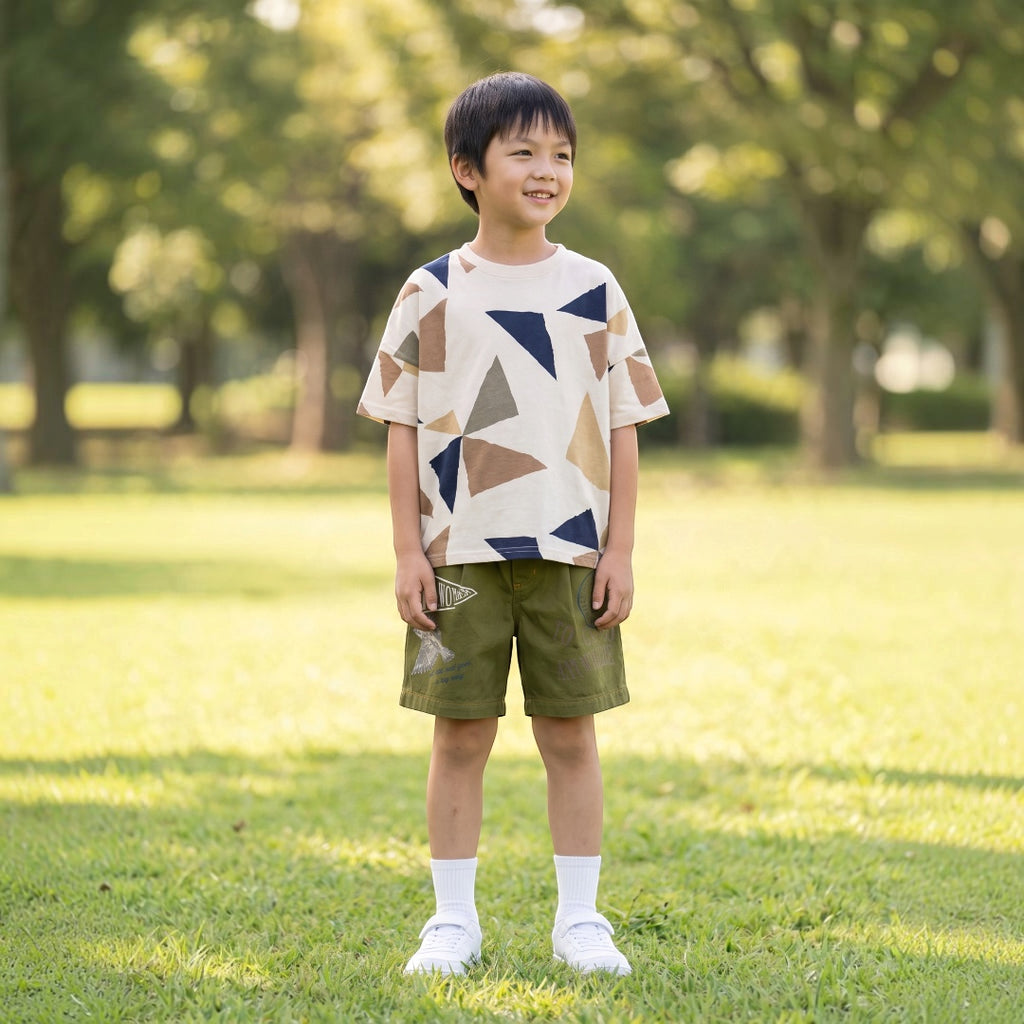 KIDS  ALL-OVER PRINT COTTON SHORT-SLEEVE T-SHIRT (100-120CM)